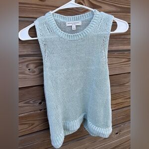 Banana Republic Women’s Linen Turquoise Crew Neck Sleeveless Sweater Top Size S